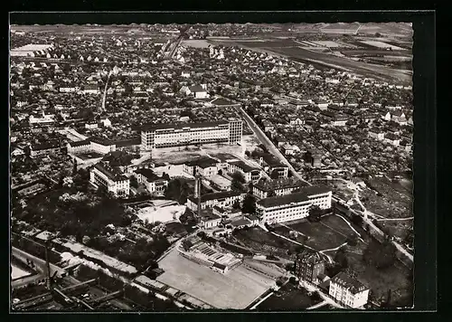 AK Kassel, Blick auf das Stadtkrankenhaus, Fliegeraufnahme