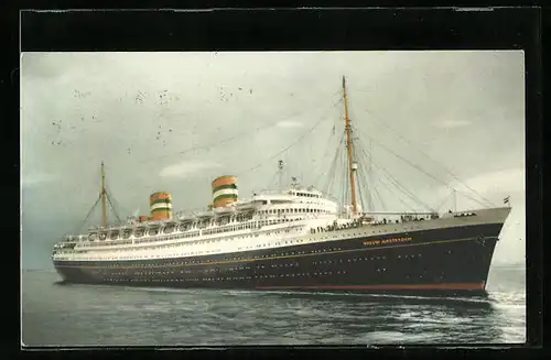AK Passagierschiff SS Nieuw Amsterdam auf See