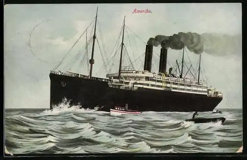 AK Passagierschiff Amerika auf See