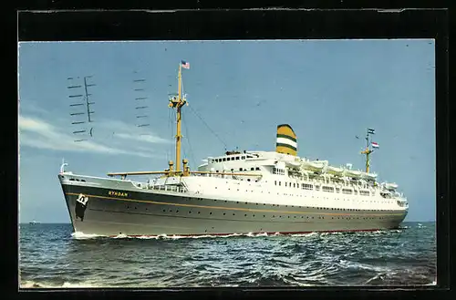 AK Passagierschiff SS Ryndam auf hoher See
