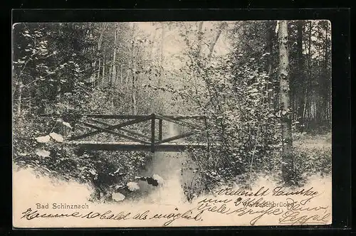 AK Bad Schinznach, Die Waldbachbrücke