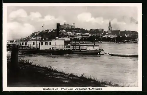 AK Bratislava, Prievoz, Überfahrt, Burgruine