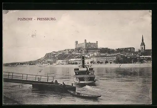 AK Pozsony, Panorama, Hrad, Dampfer Pozsony