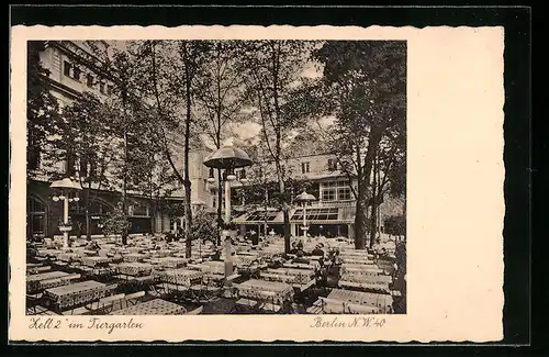 AK Berlin, Gasthaus Zelt 2 im Tiergarten