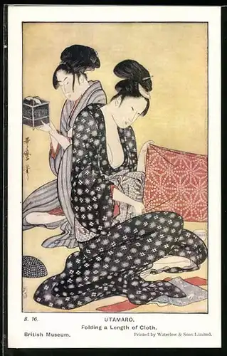 AK Utamaro, Folding a Length of Cloth