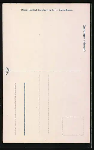 AK Geiranger, Die Siedlung am Ufer, Blick zum Berg hinauf