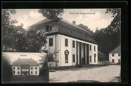 AK Augustenburg, Palais mit Park