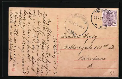 AK Fodested, Gaasetorvet Rudkobing med H. C. Orsteds Monument