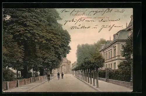 AK Frankenthal, Mahlastrasse und Speyerer Tor