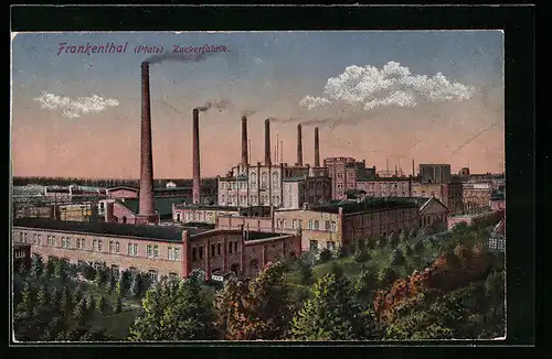 AK Frankenthal /Pfalz, Blick auf die Zuckerfabrik
