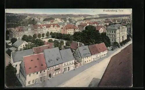 AK Frankenberg, Totalansicht mit Strassenpartie