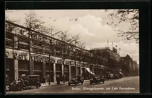 AK Berlin, Königgrätzerstr. mit Cafe Europahaus