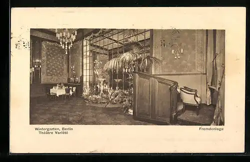 AK Berlin, Theatre Variete, Wintergarten, Fremdenloge