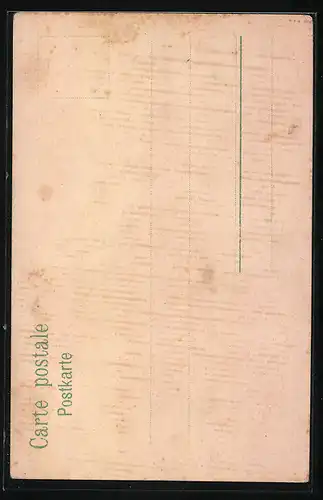 Lithographie Aachen, Heiligthumfahrt, Kirche mit Prozession aus der Vogelschau