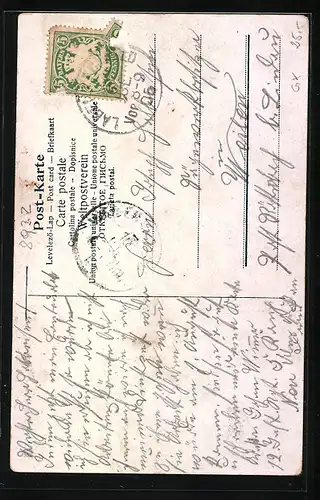 Lithographie Lager Lechfeld, Gesamtansicht aus der Vogelschau, Lazareth, Wasserturm, Wappen