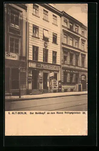 AK Berlin, Der Neidkopf an dem Hause Heiligegeiststr. 38