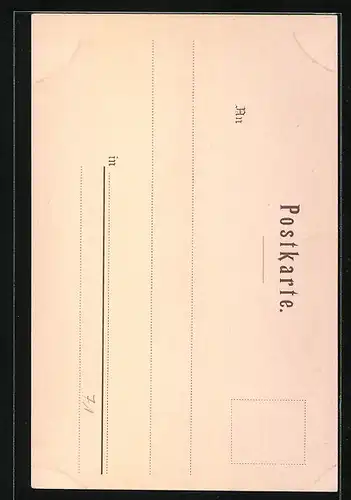 Lithographie Heilbronn, Rathaus und Käthchenhaus