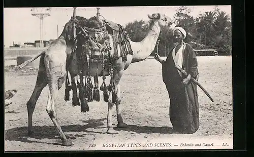 AK Bedouin and Camel, Egyptian Types and Scenes