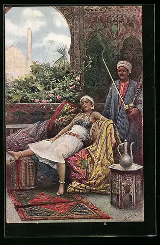 AK Arabische Frau mit einem Mann