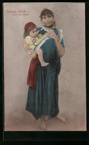 AK Femme fellah avec son enfant