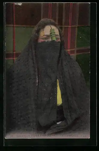 AK Ägypten, Junge verschleierte Frau, arabische Volkstypen