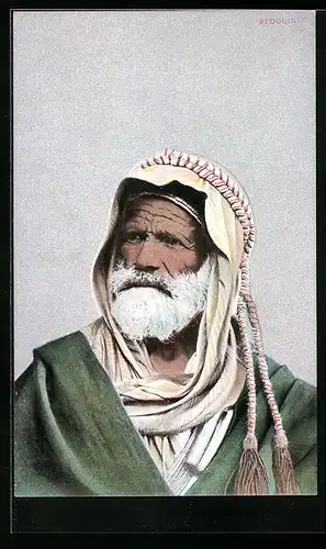 AK Alter Araber mit Kordel-Turban und weissem Vollbart