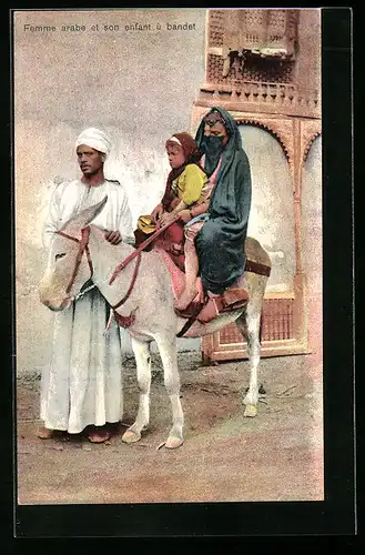 AK Femme arabe et son enfant ù bandet