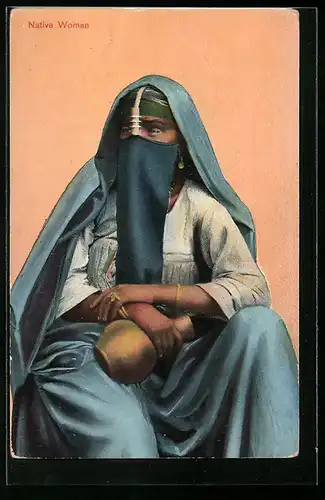 AK Araberin im blauen Gewand