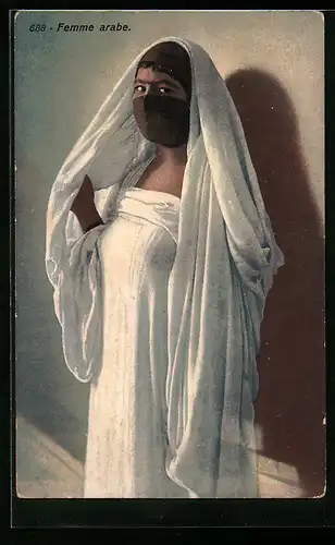 AK Araberin im weissen Gewand