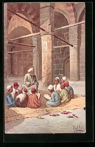 Künstler-AK Cairo, Schüler und Lehrer