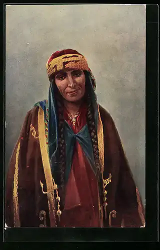 AK Bedouin Woman, arabische Volkstypen