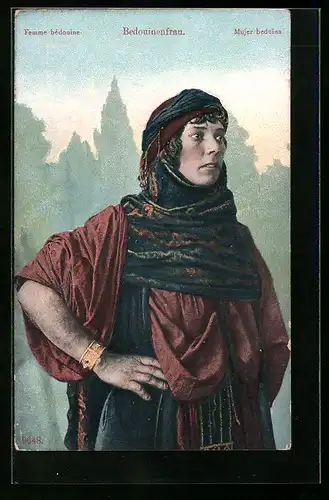 AK Bedouinenfrau, arabische Volkstypen