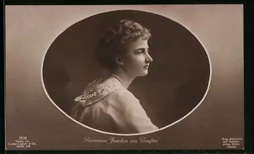AK Prinzessin Joachim von Preussen als junge Frau