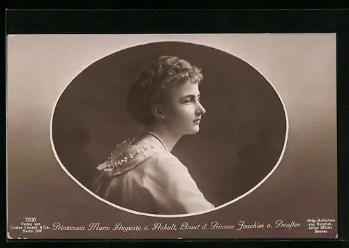 AK Prinzessin Joachim von Preussen, Jugendportrait