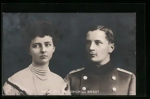 AK Prinz Eitel Friedrich von Preussen und Braut