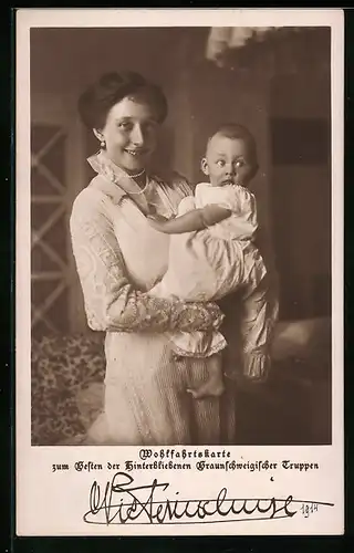 AK Victoria Luise Herzogin von Braunschweig mit ihrem Kind