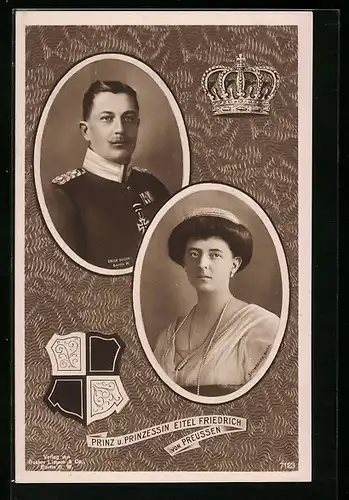 AK Prinz und Prinzessin Eitel Friedrich von Preussen, Wappen