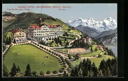 AK Beatenberg, Ortspartie mit Regina-Hotel