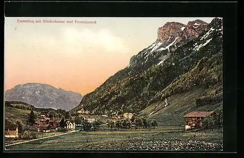 AK Emmetten, Teilansicht mit Niederbauen und Fronalpstock