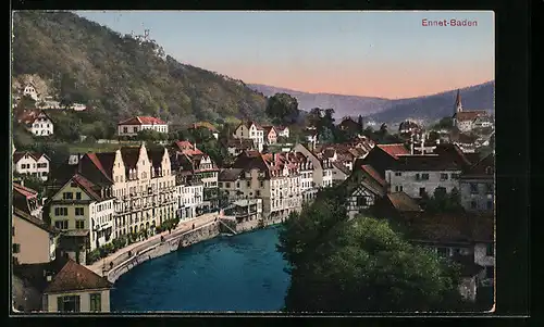 AK Ennet-Baden, Flusspartie mit Häusern