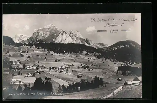 AK Wildhaus, Panorama mit Säntis und Schafberg