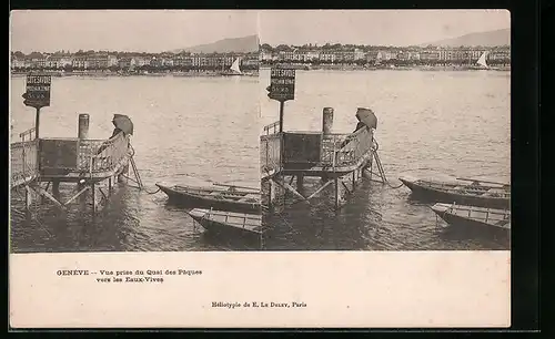 AK Genève, Vue prise du Quai des Pâques vers les Eaux-Vives