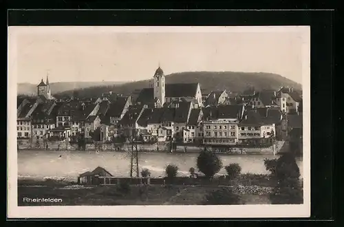 AK Rheinfelden, Flusspartie mit Häusern