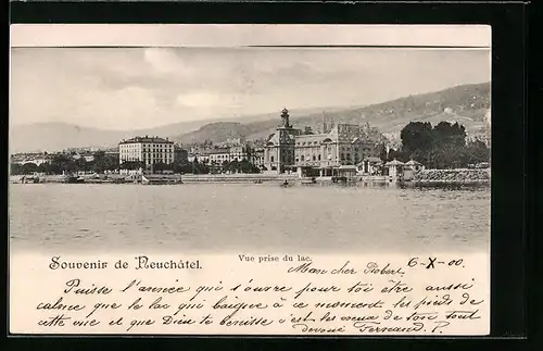 AK Neuchâtel, vue prise du lac