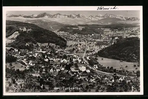 AK Turbenthal, Gesamtansicht aus der Vogelschau
