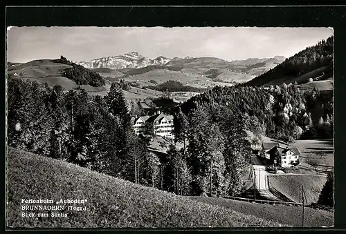 AK Brunnadern, Blick nach Säntis mit Ferienheim Auboden
