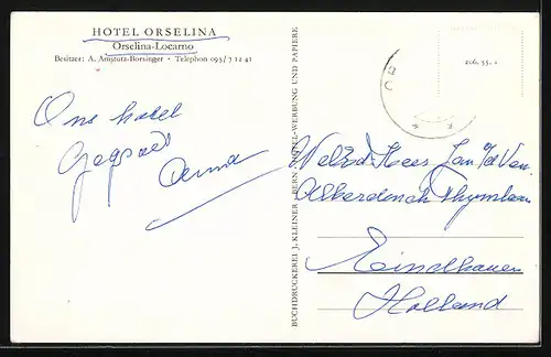 AK Orselina-Locarno, Hotel Orselina