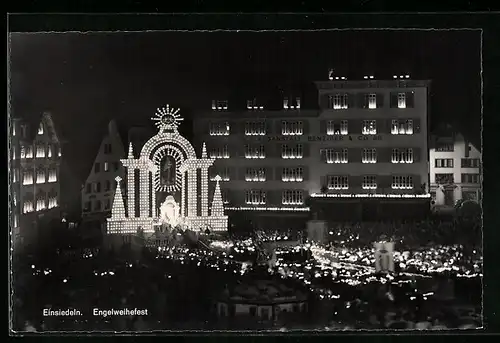 AK Einsiedeln, Engelweihefest bei Nacht
