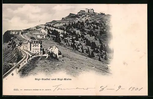 AK Rigi-Staffel, Panorama mit Rigi-Kulm