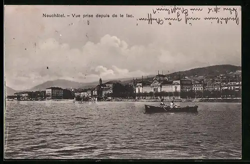 AK Neuchâtel, Vue prise depuis de la lac
